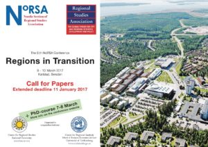 Flyer for the Regions in Transition Conference